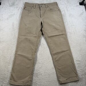 Duluth Trading Co Pants Mens 36x30 Khaki Tan Flex Fire Hose Stretch Chino Work
